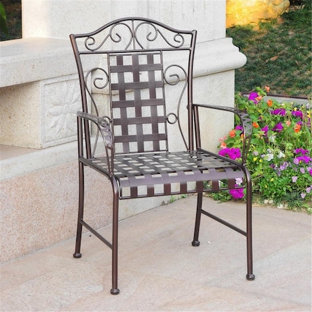 International Caravan Mandalay Iron Chair, Bronze, 2PK 3450-2CH-HD-BZ
